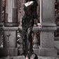 Gothic Lace Velvet Fishtail Dress - Gothmuse