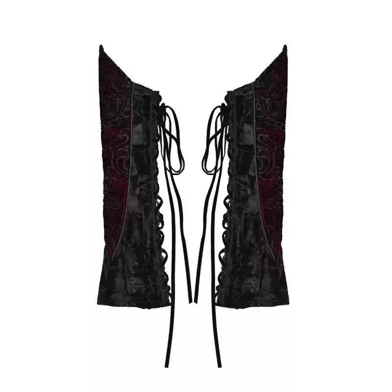 Gothic Velvet Fishtail Dress With Arm Sleeves - Gothmuse