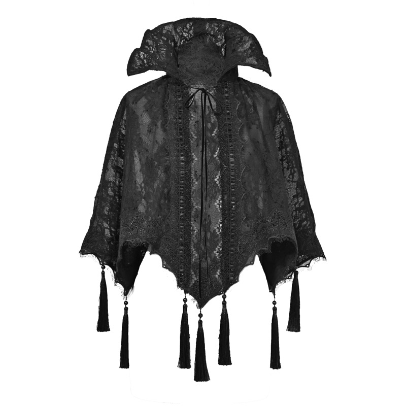 Black Gothic Fringe Cape - Gothmuse