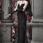 Gothic Velvet Fishtail Dress With Arm Sleeves - Gothmuse
