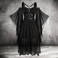 Gothic Vintage Midi Dress - Gothmuse