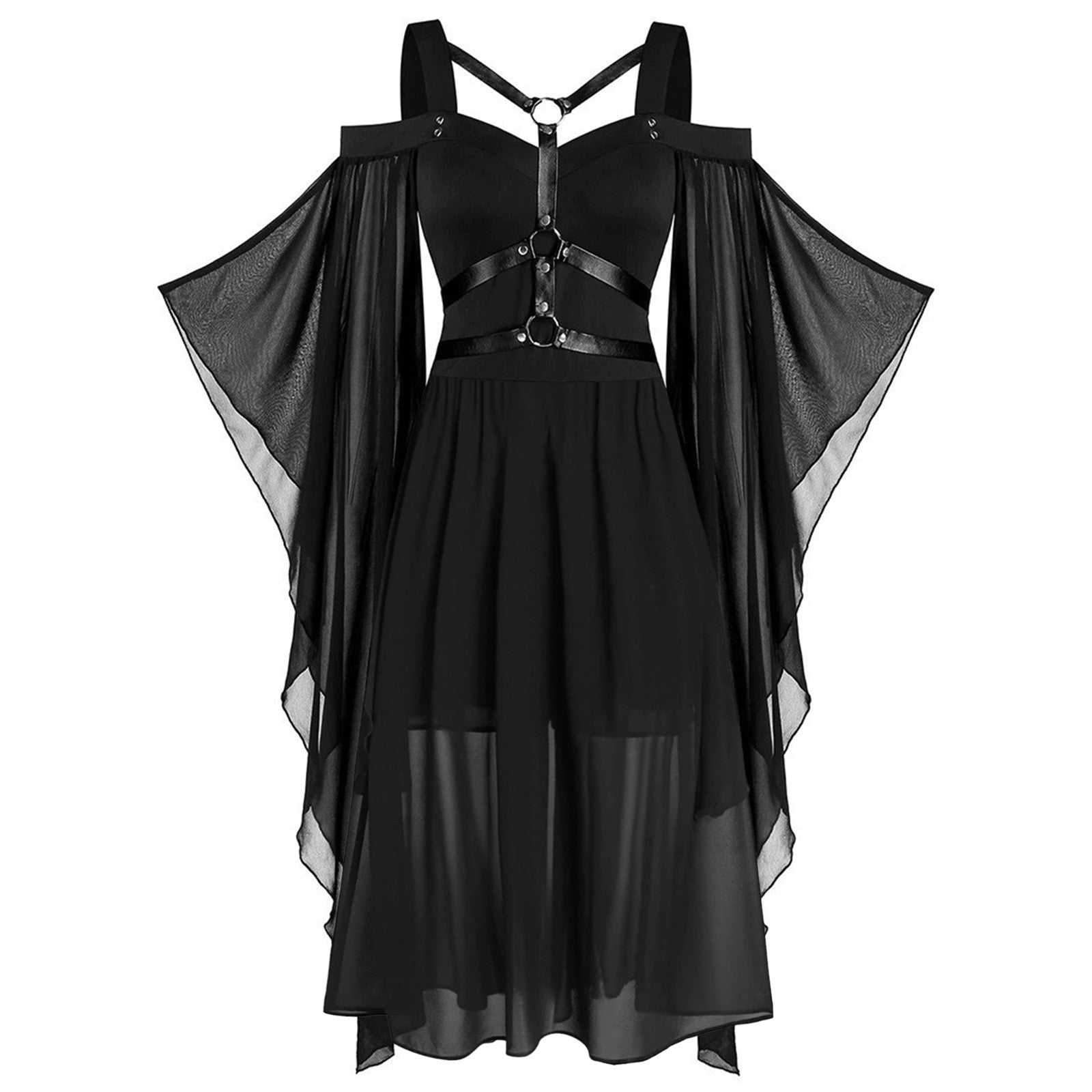 Gothic Vintage Midi Dress - Gothmuse