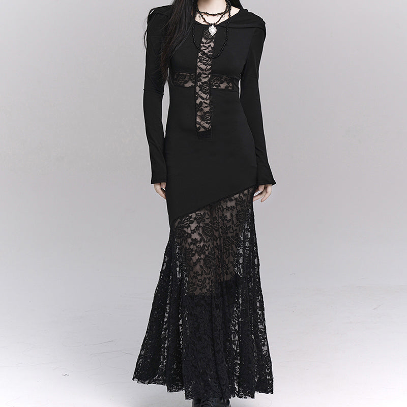 Ghostly Gothic Lace Dress - Gothmuse