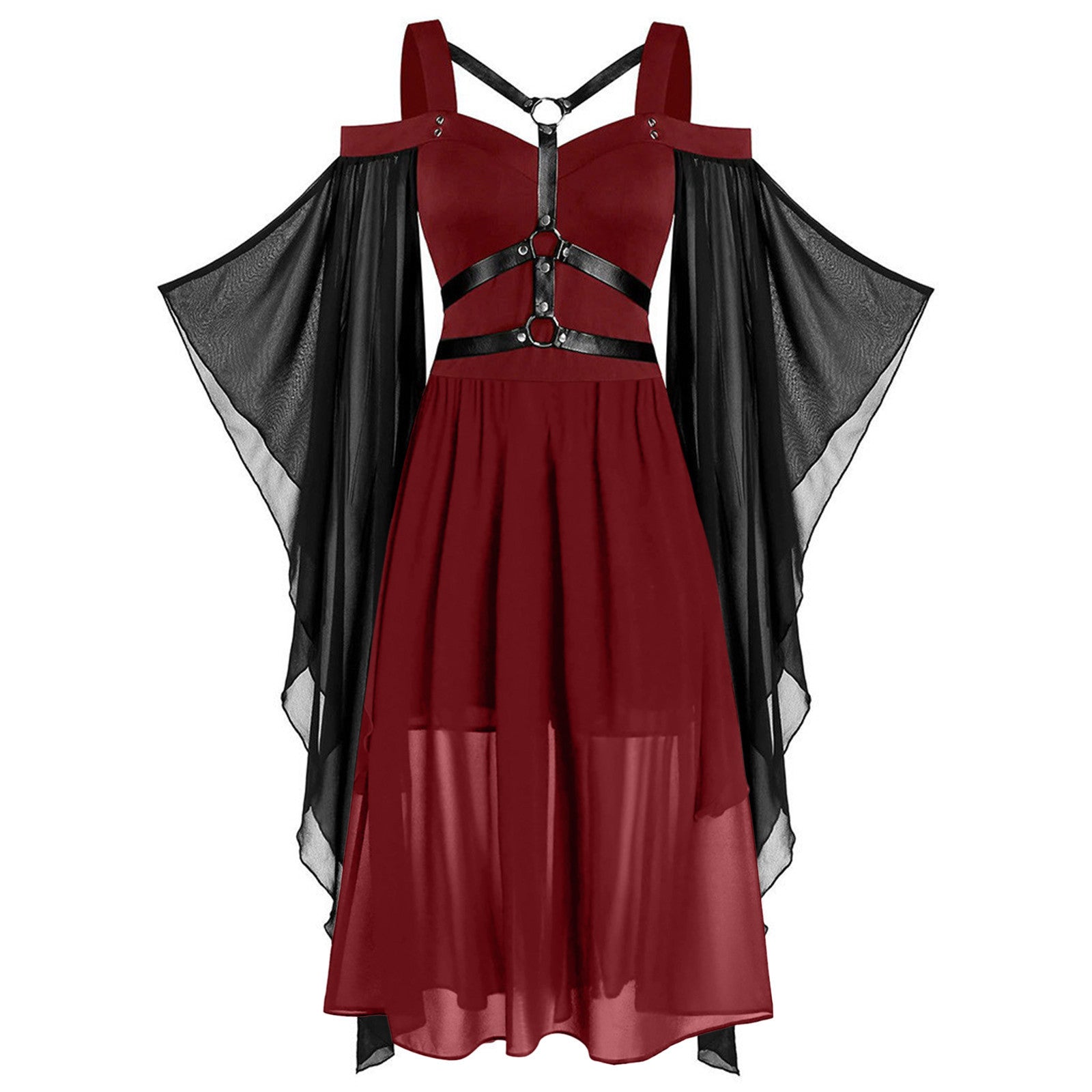 Gothic Vintage Midi Dress - Gothmuse